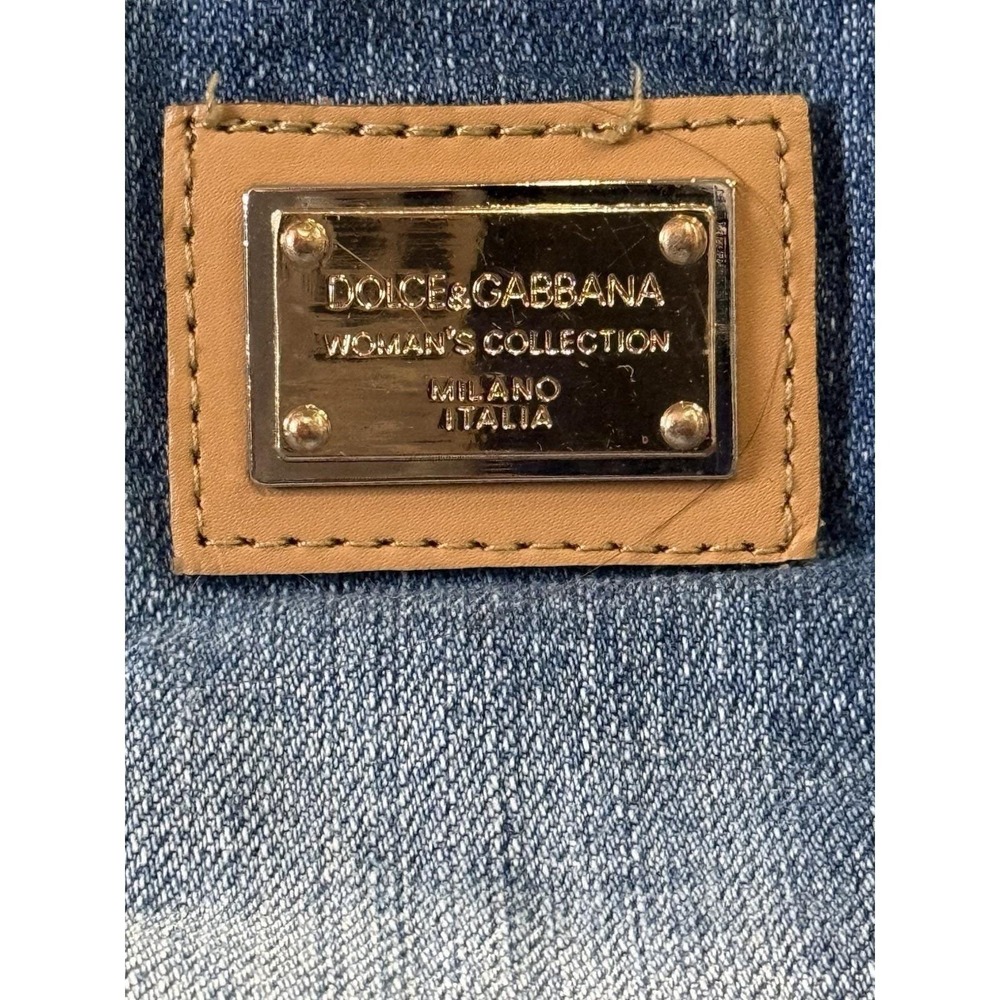 VTG Dolce & Gabbana D&G Distressed Denim Jeans Straight Low Rise Italy 38 US 4 - Picture 6 of 8
